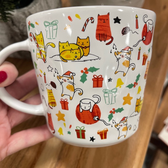 Christmas Cats 🐈🎄 cartoon Style Cats Holiday Activities Ceramic Coffee Mug NWT - Picture 4 of 6